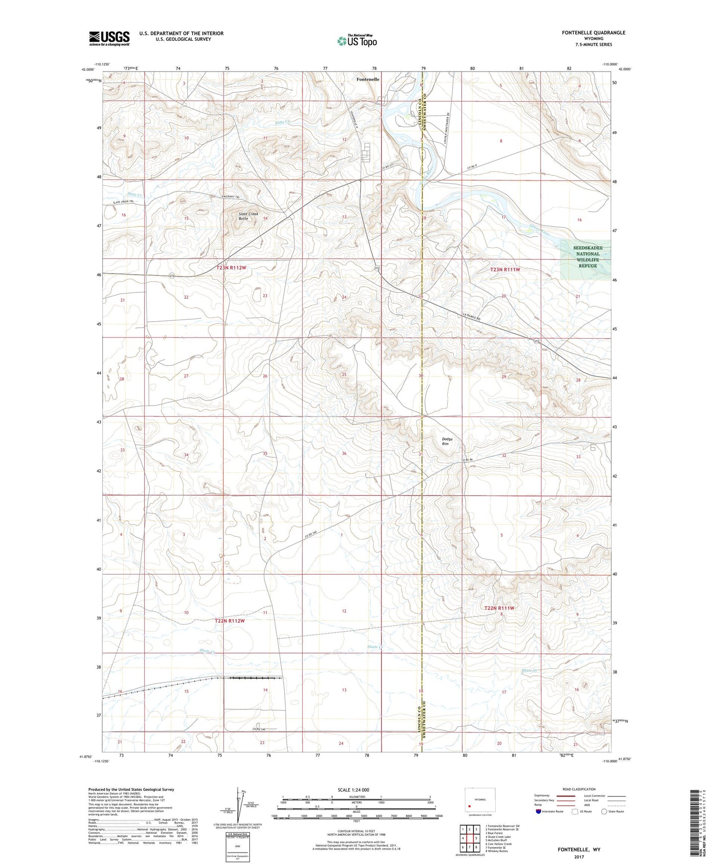 Fontenelle Wyoming US Topo Map Image
