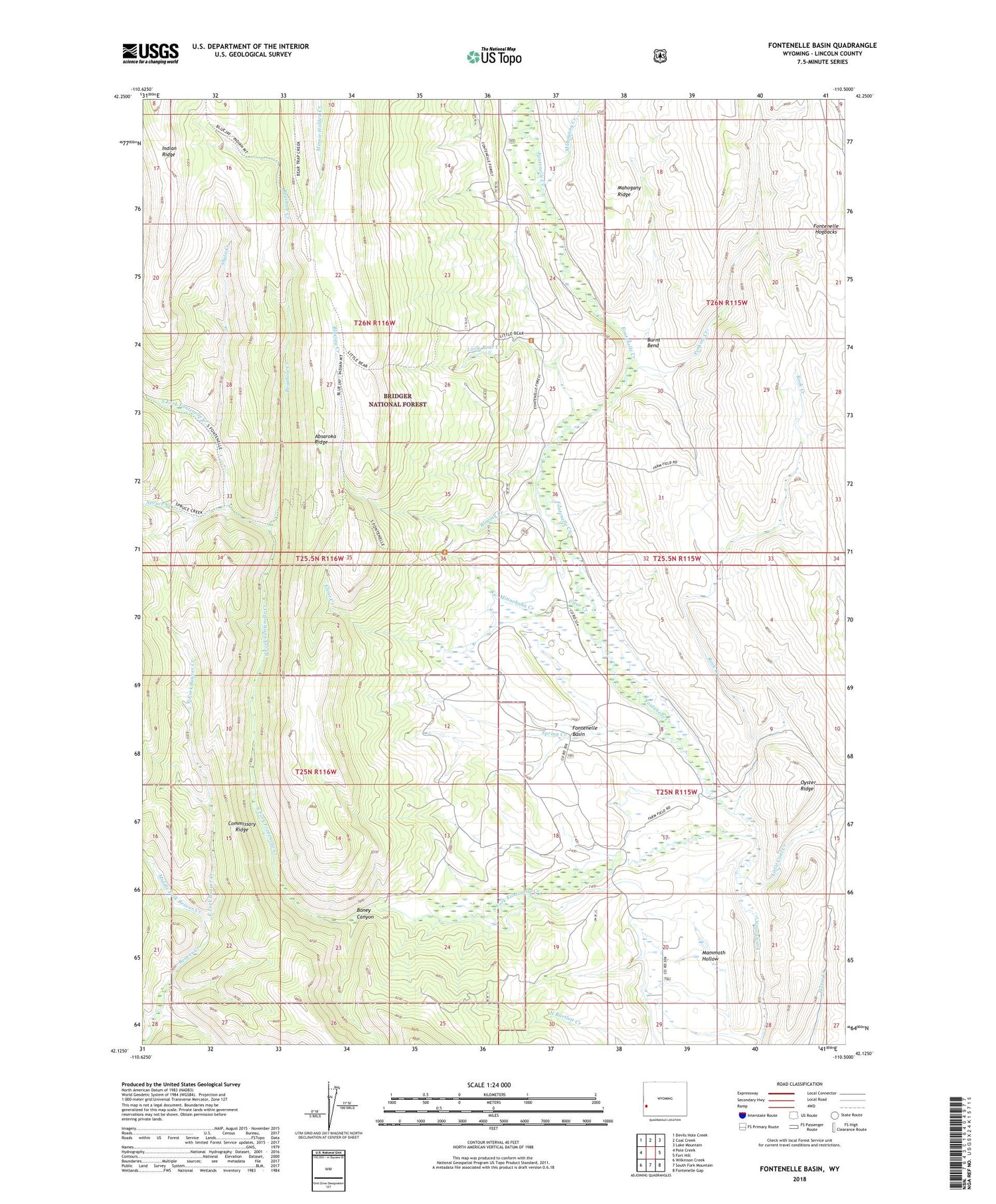 Fontenelle Basin Wyoming US Topo Map Image