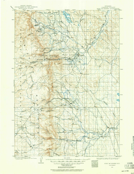 Historic 1900 Fort Mckinney Wyoming 30'x30' Topo Map Image