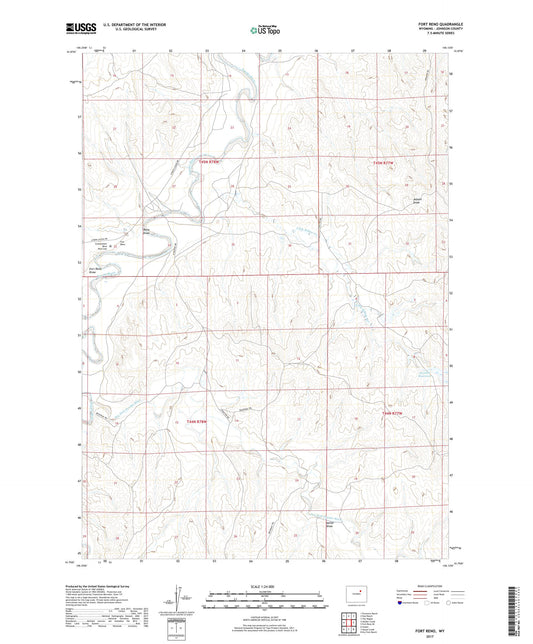 Fort Reno Wyoming US Topo Map Image