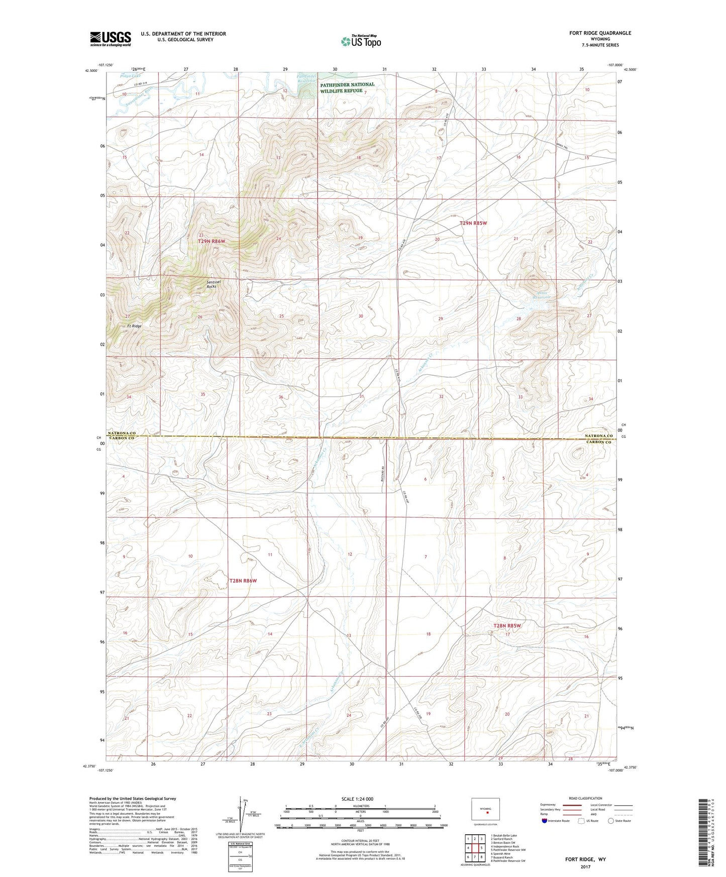 Fort Ridge Wyoming US Topo Map Image