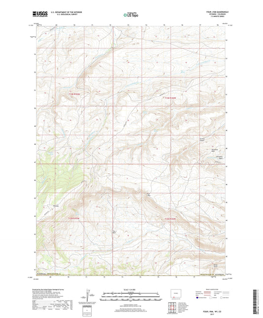 Four J Rim Wyoming US Topo Map Image