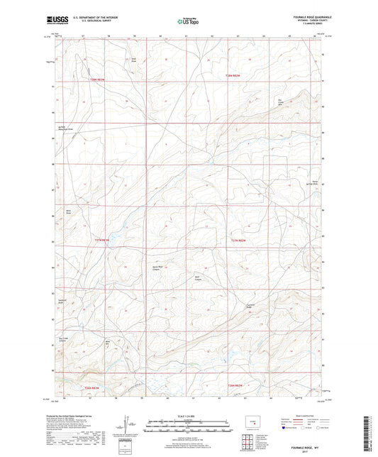 Fourmile Ridge Wyoming US Topo Map Image