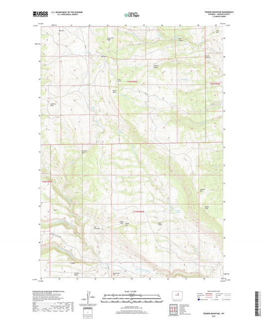 Fraker Mountain Wyoming US Topo Map Image