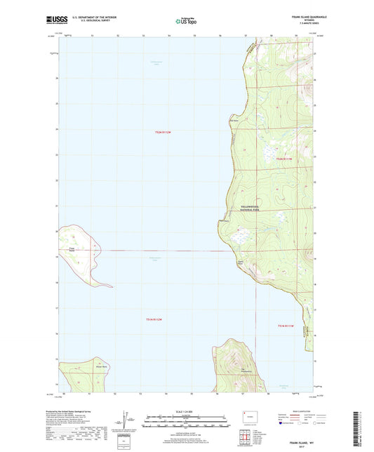 Frank Island Wyoming US Topo Map Image