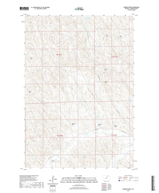 Fredrick Draw Wyoming US Topo Map Image