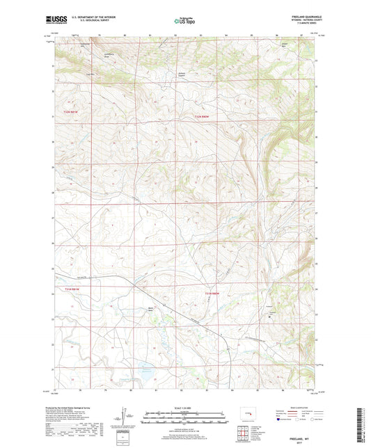 Freeland Wyoming US Topo Map Image