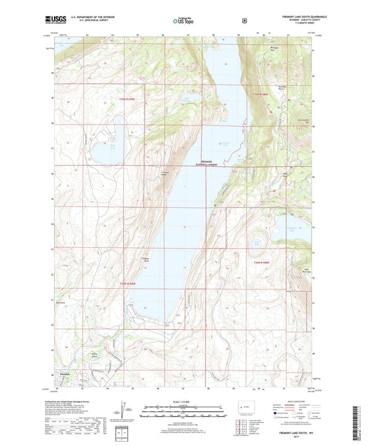 Fremont Lake South Wyoming US Topo Map Image