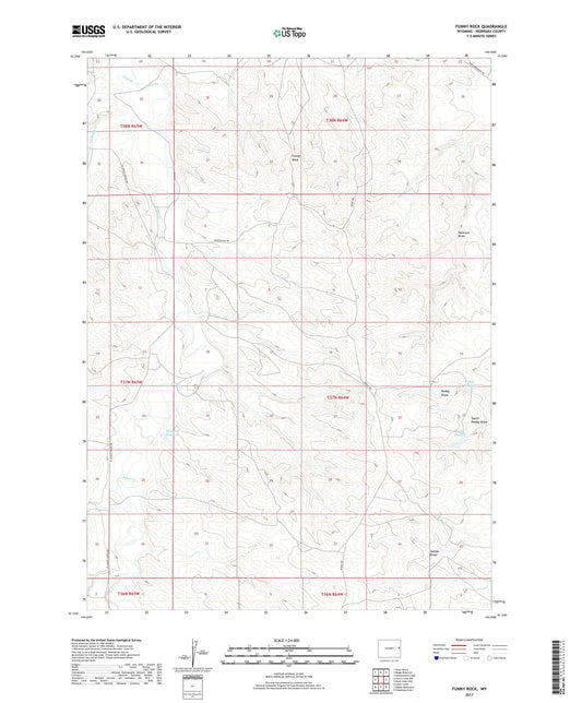 Funny Rock Wyoming US Topo Map Image