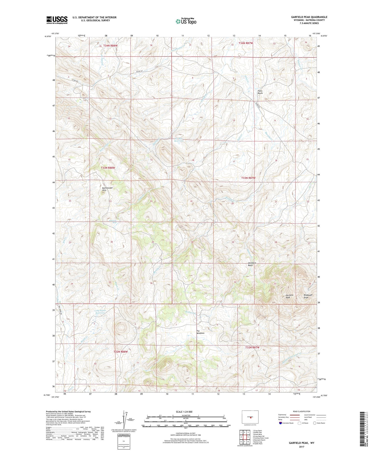 Garfield Peak Wyoming US Topo Map Image