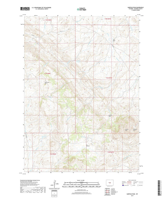 Garfield Peak Wyoming US Topo Map Image