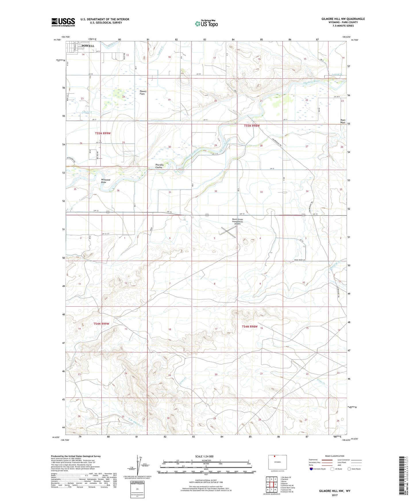 Gilmore Hill NW Wyoming US Topo Map Image