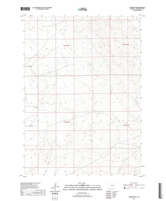 Glenrock NW Wyoming US Topo Map Image