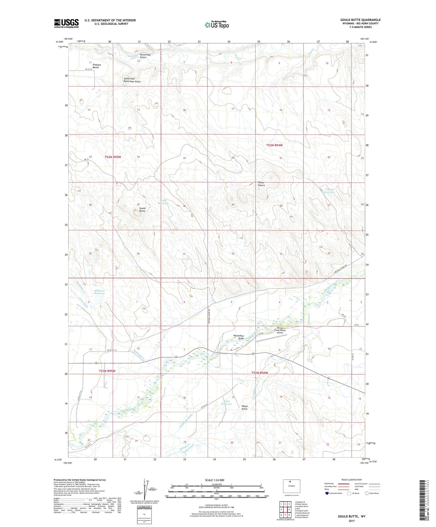 Gould Butte Wyoming US Topo Map Image