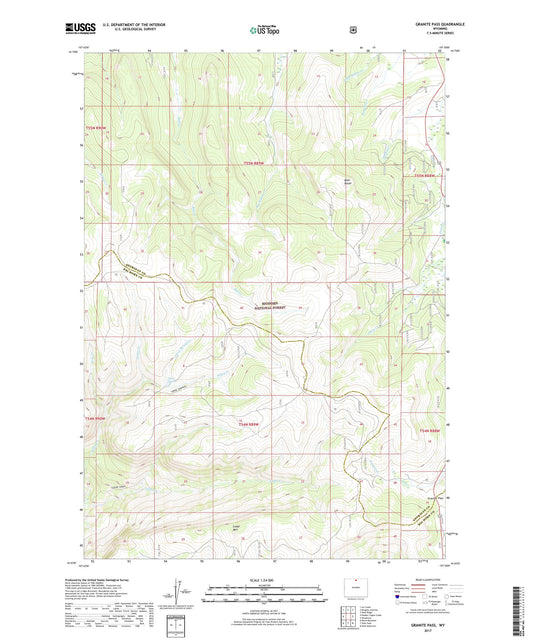 Granite Pass Wyoming US Topo Map Image