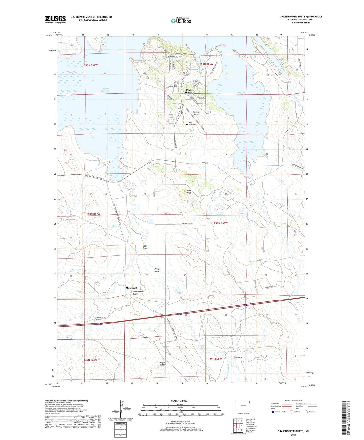 Grasshopper Butte Wyoming US Topo Map Image