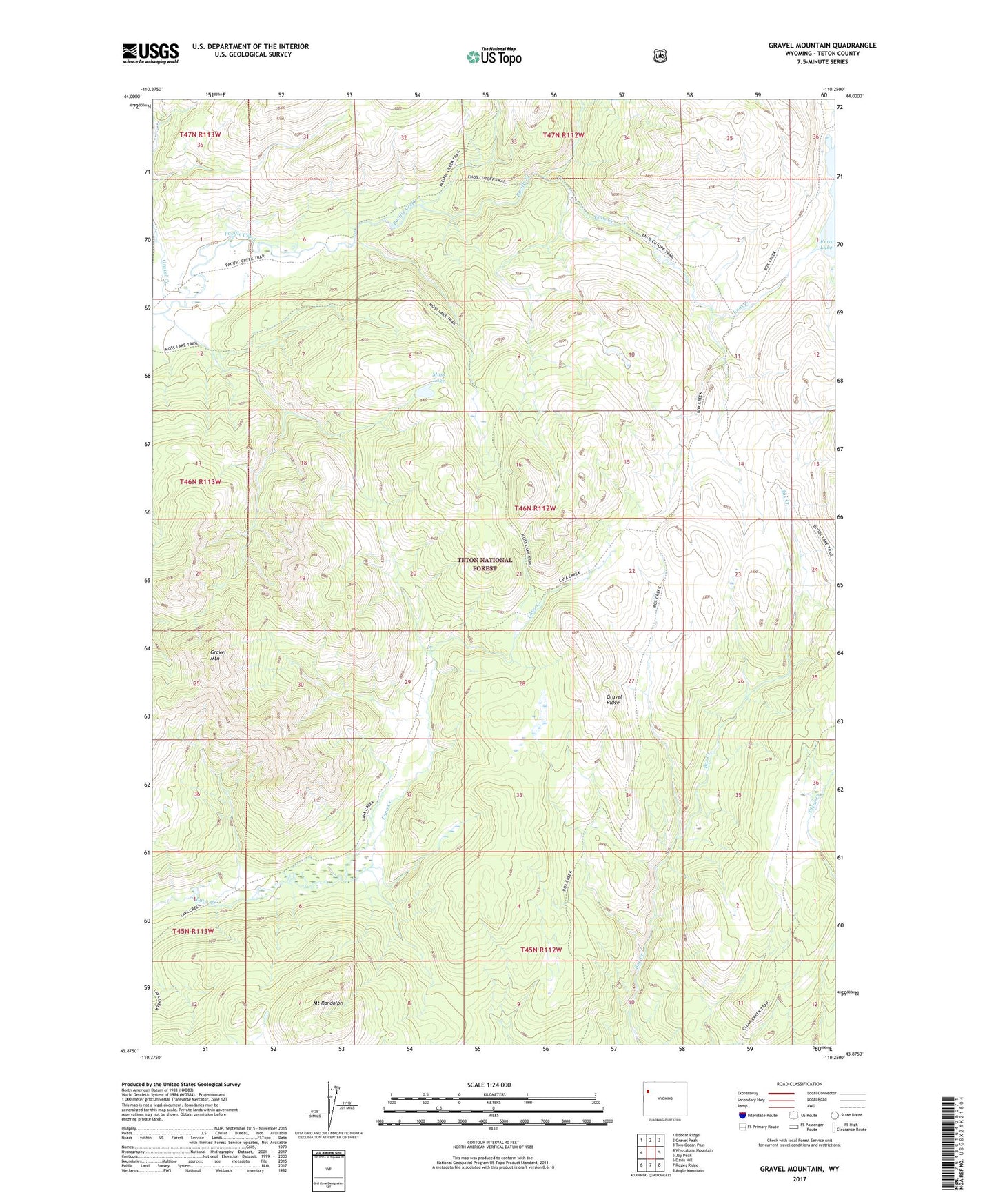 Gravel Mountain Wyoming US Topo Map Image