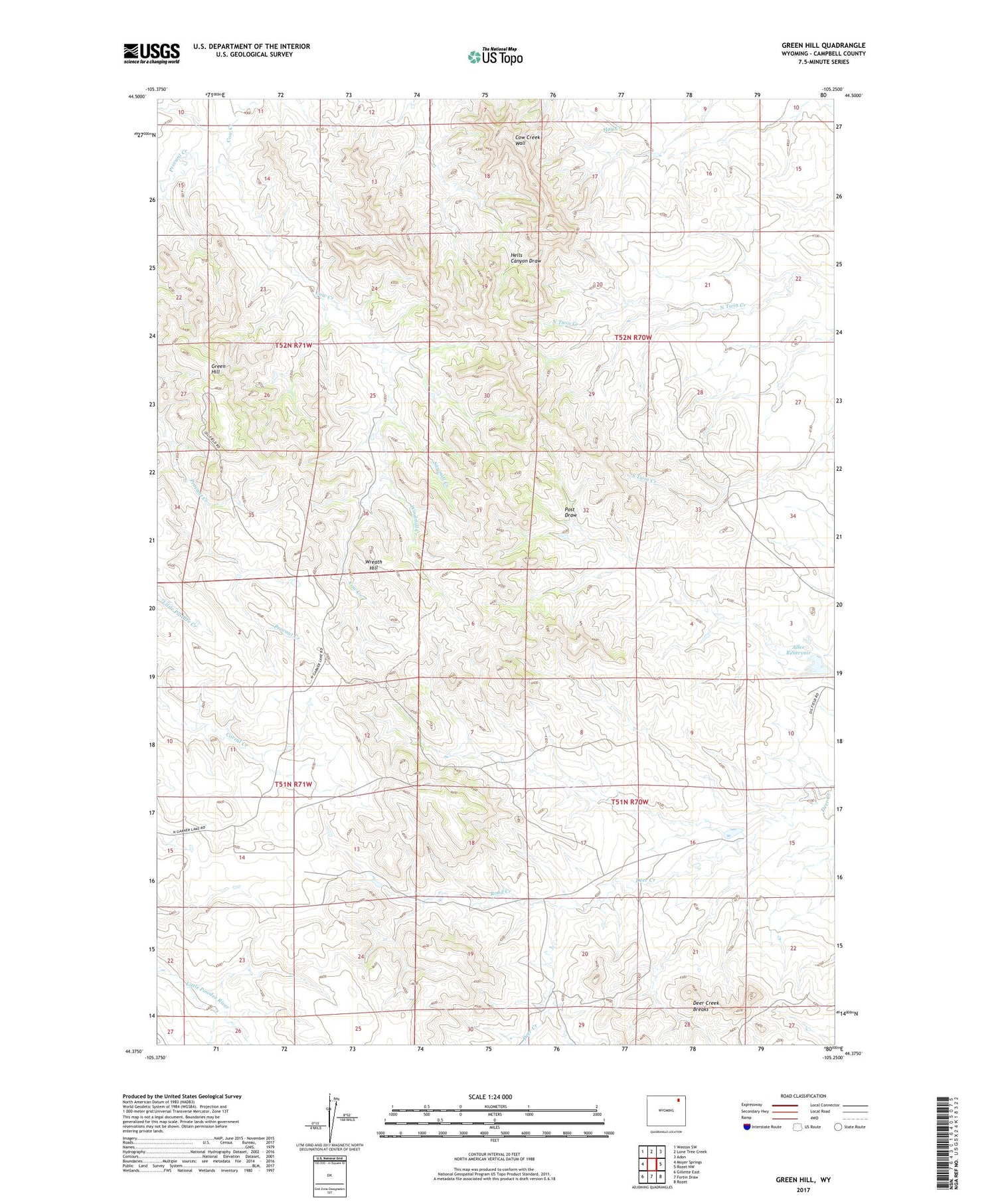 Green Hill Wyoming US Topo Map Image