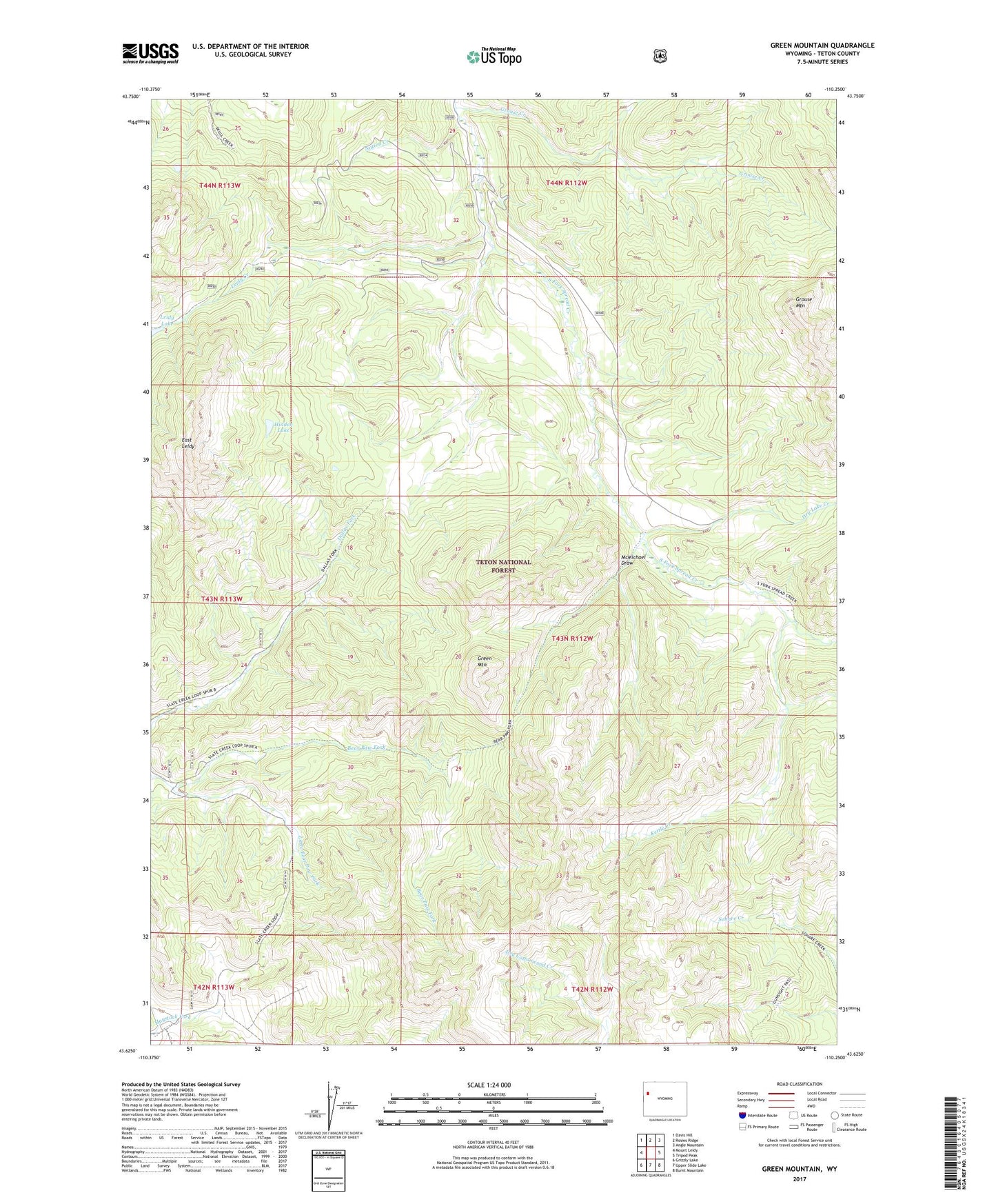 Green Mountain Wyoming US Topo Map Image