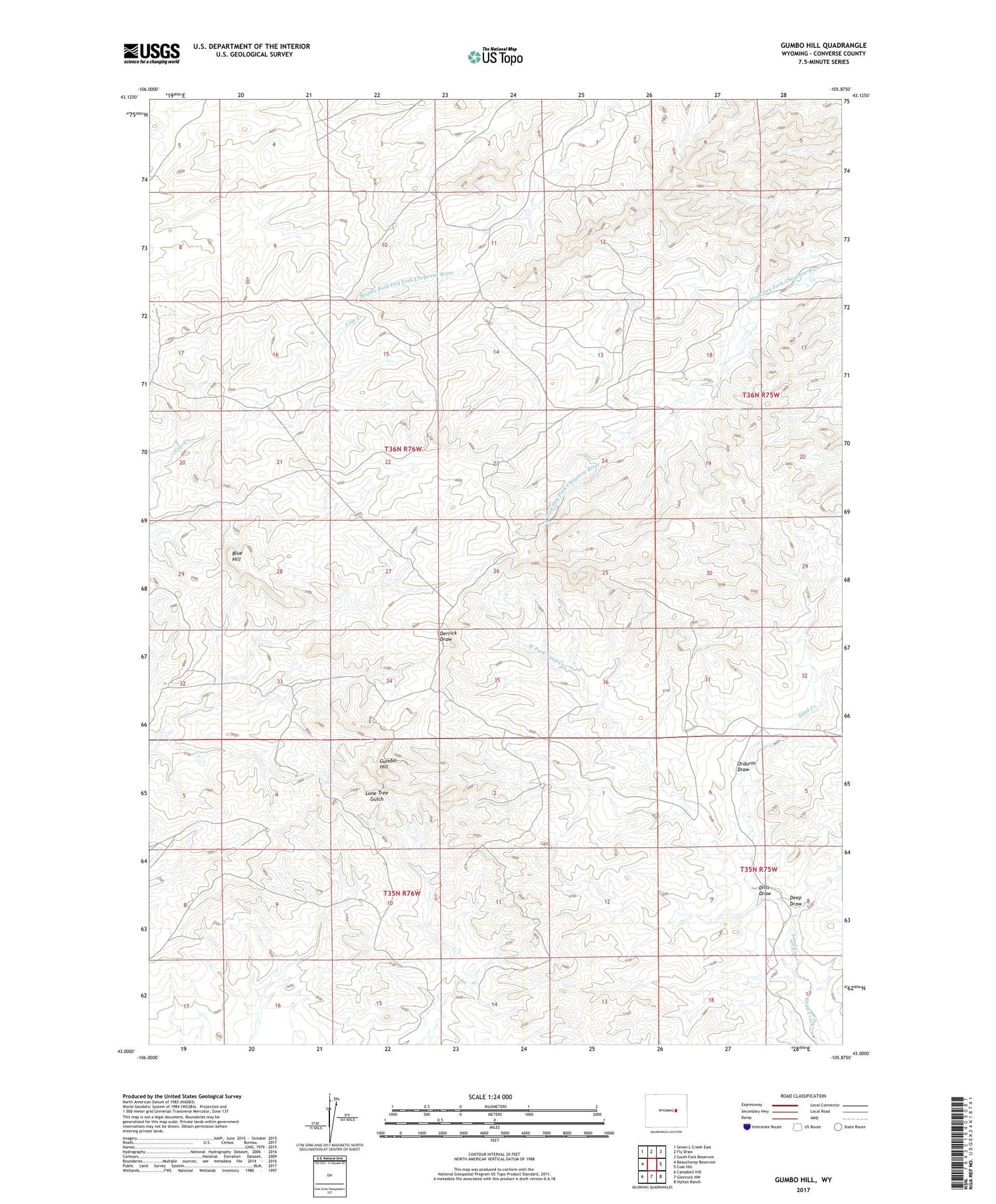 Gumbo Hill Wyoming US Topo Map Image