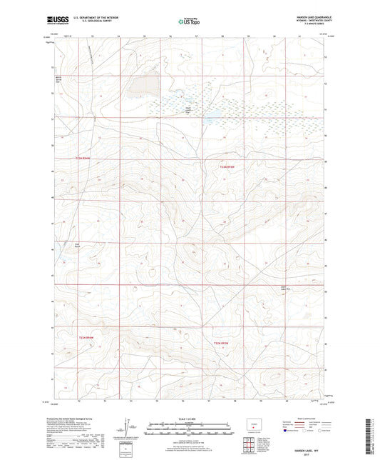 Hansen Lake Wyoming US Topo Map Image