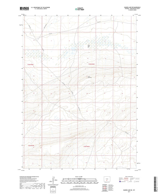 Hansen Lake NE Wyoming US Topo Map Image