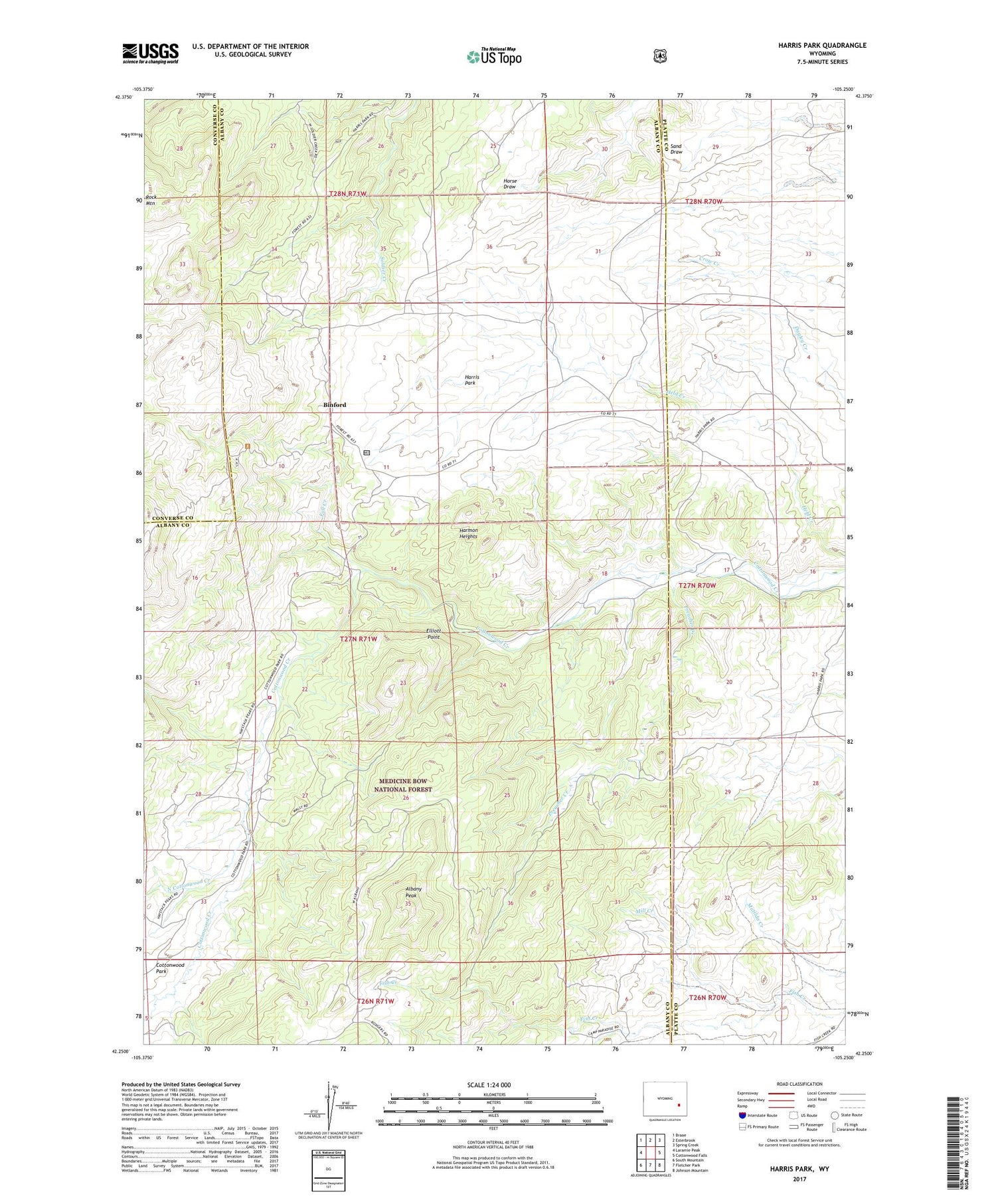 Harris Park Wyoming US Topo Map Image