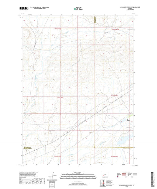 Hay Meadow Reservoir Wyoming US Topo Map Image