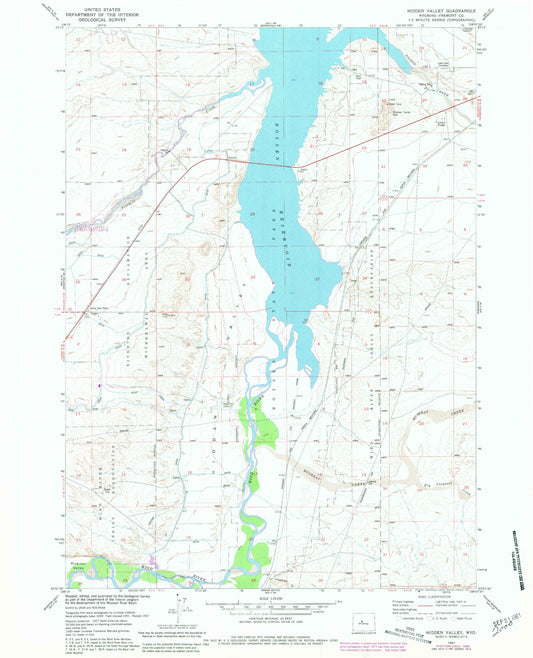 Classic USGS Hidden Valley Wyoming 7.5'x7.5' Topo Map Image