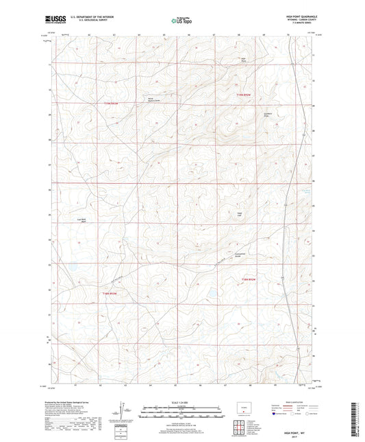 High Point Wyoming US Topo Map Image