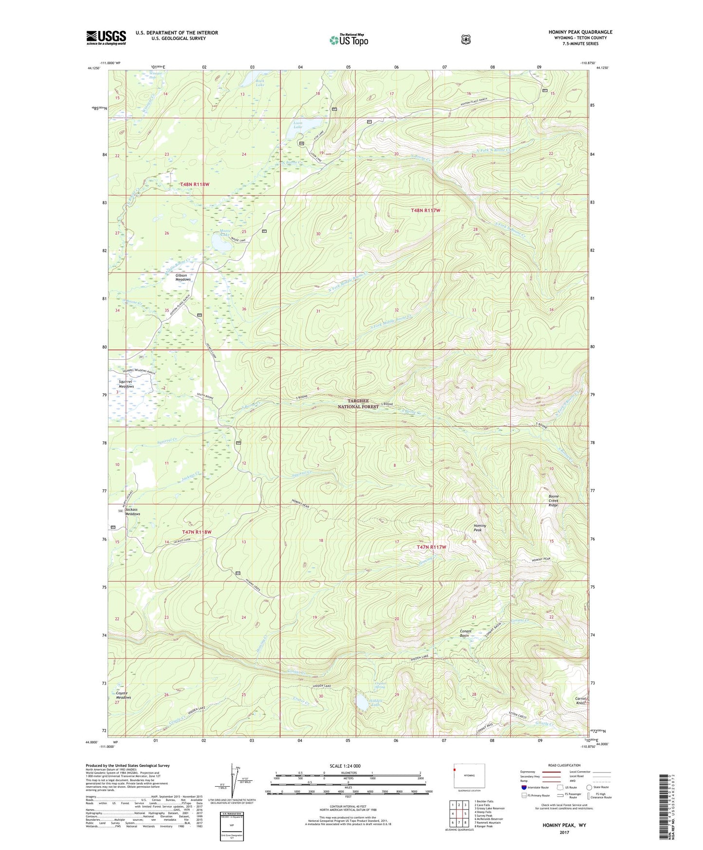 Hominy Peak Wyoming US Topo Map Image