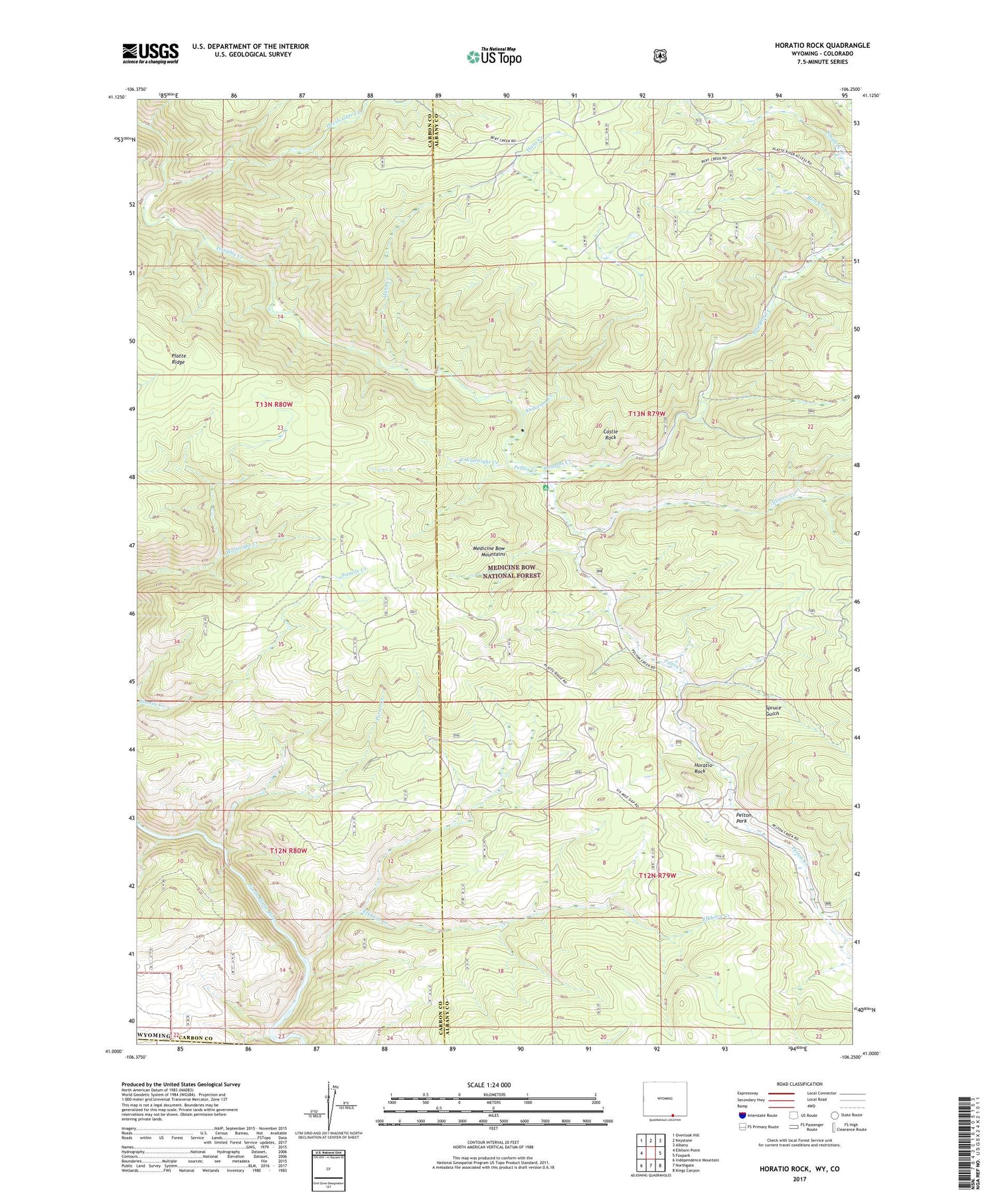 Horatio Rock Wyoming US Topo Map Image