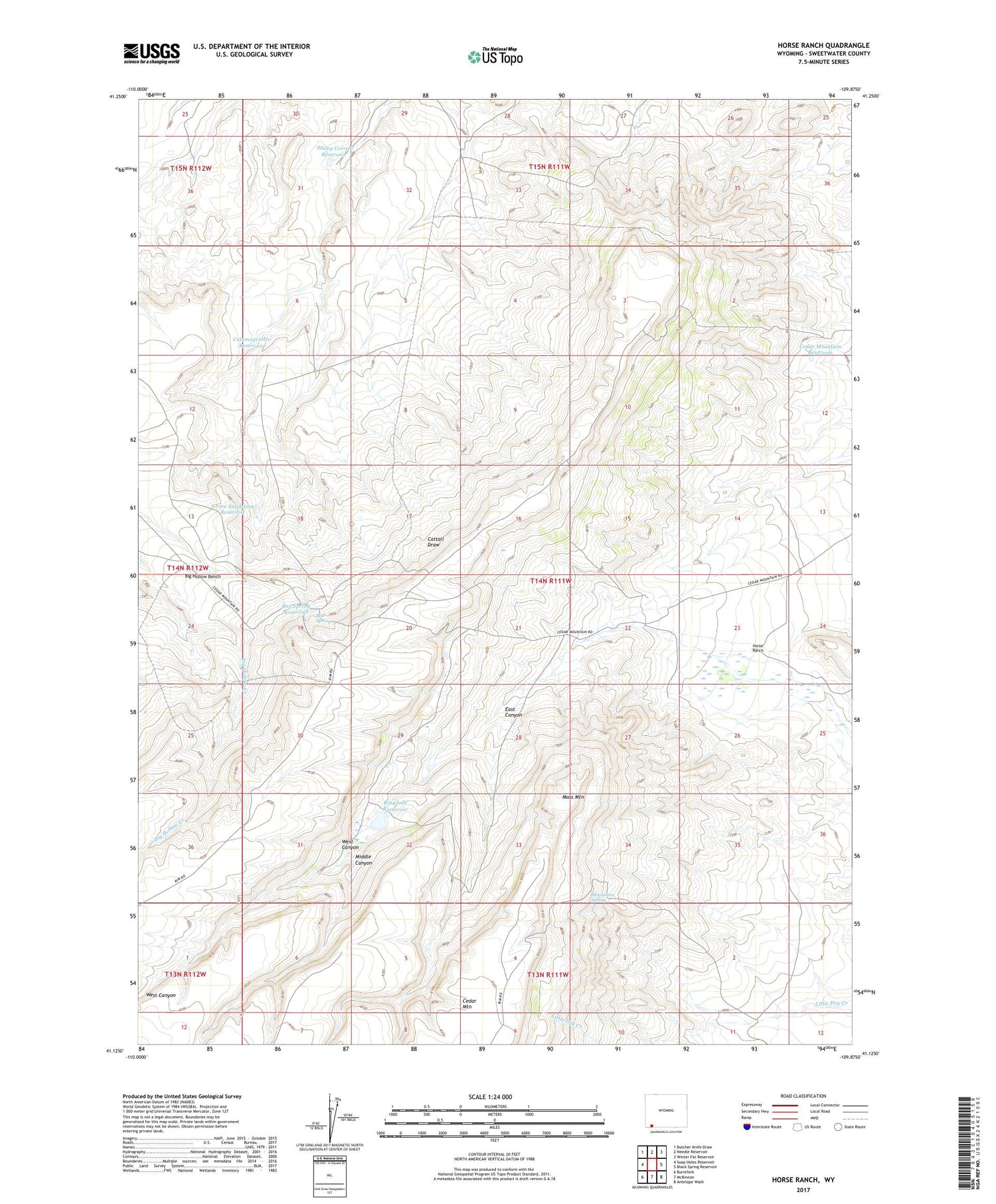 Horse Ranch Wyoming US Topo Map Image