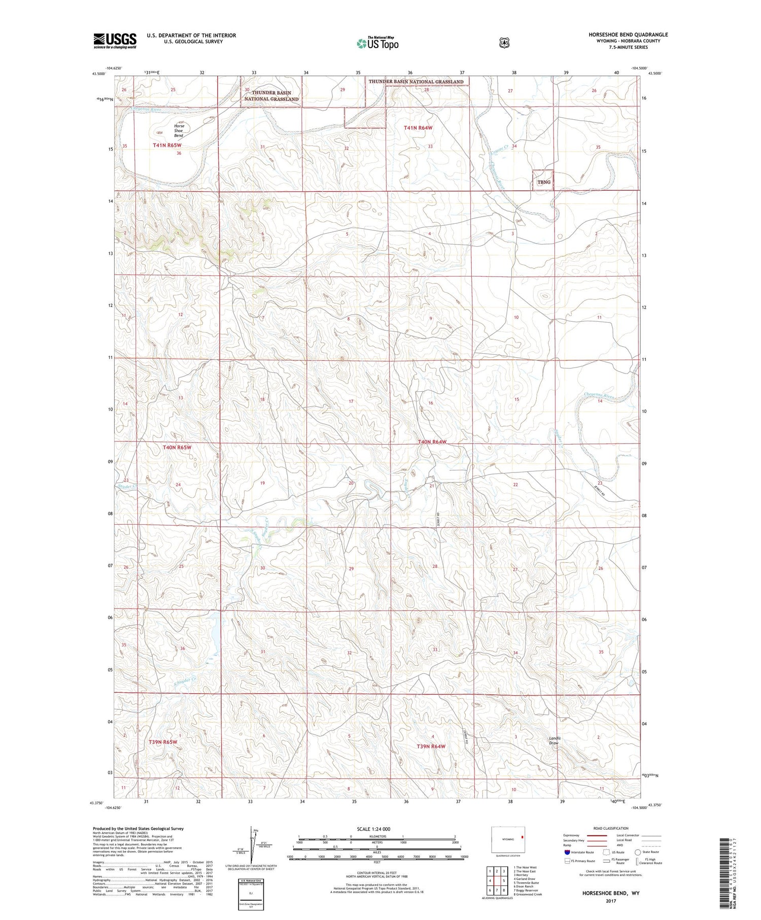 Horseshoe Bend Wyoming US Topo Map Image