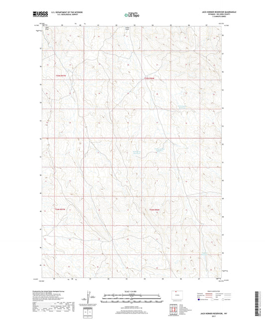 Jack Horner Reservoir Wyoming US Topo Map Image