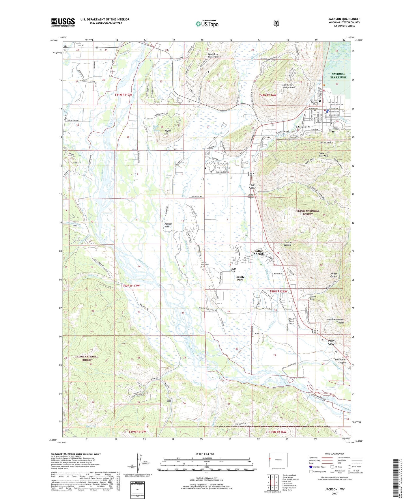 Jackson Wyoming US Topo Map Image