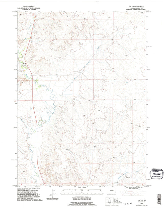 Classic USGS Jay Em Wyoming 7.5'x7.5' Topo Map Image