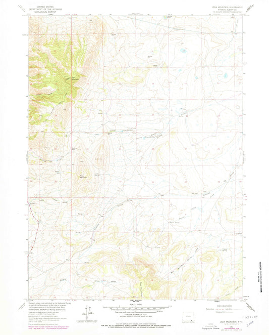 Classic USGS Jelm Mountain Wyoming 7.5'x7.5' Topo Map Image