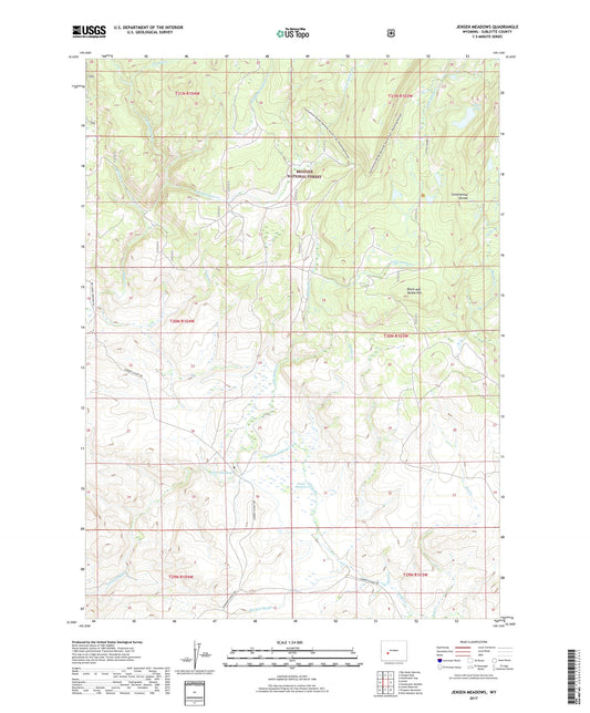 Jensen Meadows Wyoming US Topo Map Image