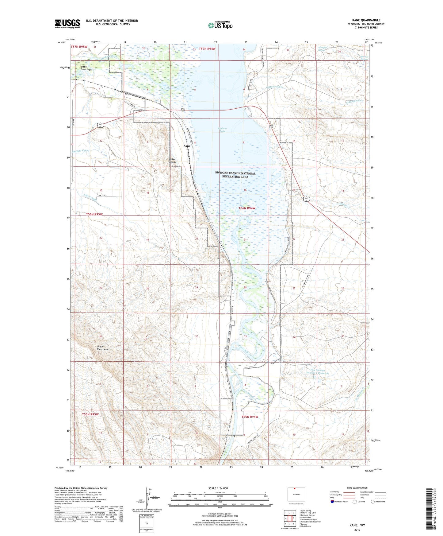 Kane Wyoming US Topo Map Image