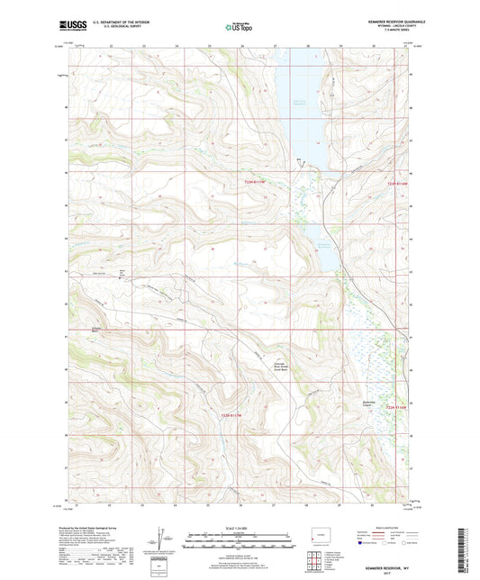 Kemmerer Reservoir Wyoming US Topo Map Image