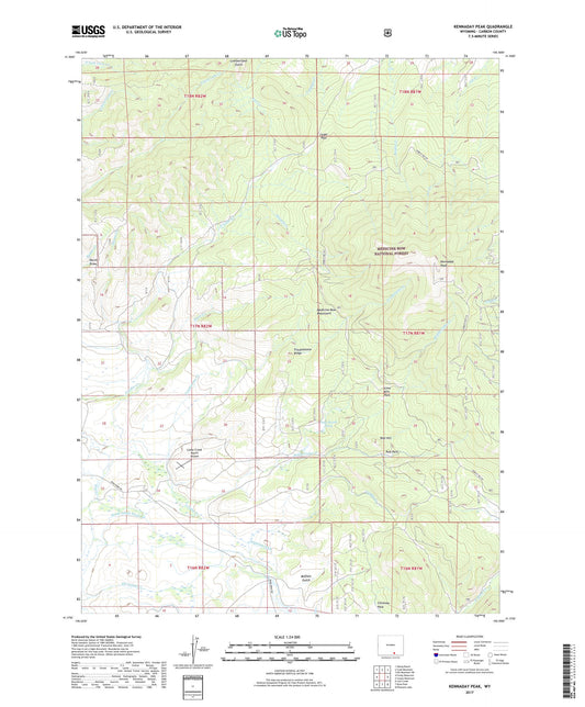 Kennaday Peak Wyoming US Topo Map Image