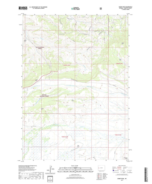 Kismet Peak Wyoming US Topo Map Image