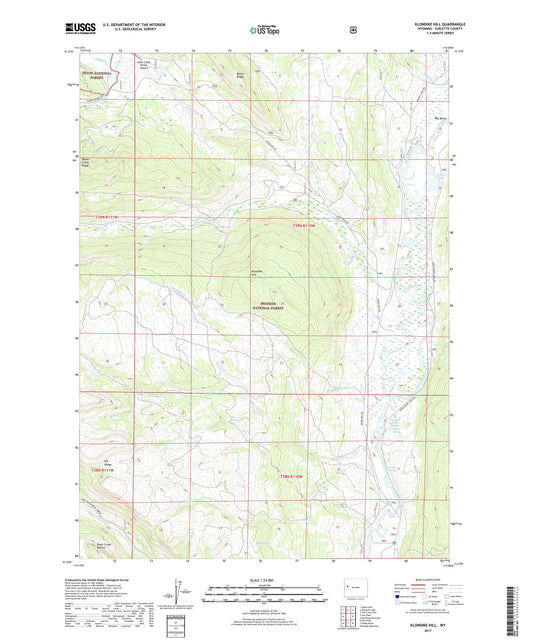 Klondike Hill Wyoming US Topo Map Image