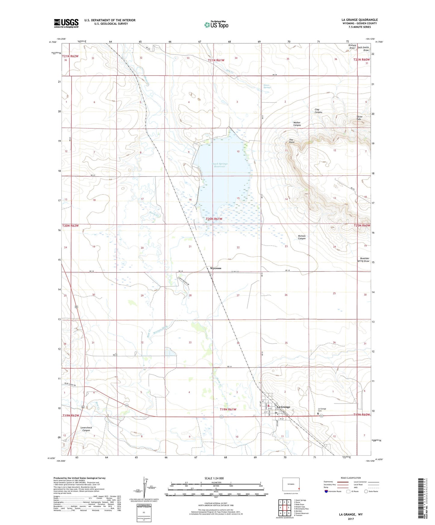 La Grange Wyoming US Topo Map Image