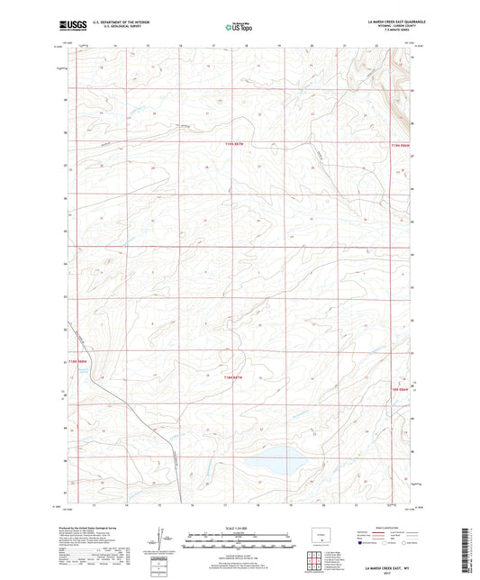 La Marsh Creek East Wyoming US Topo Map Image