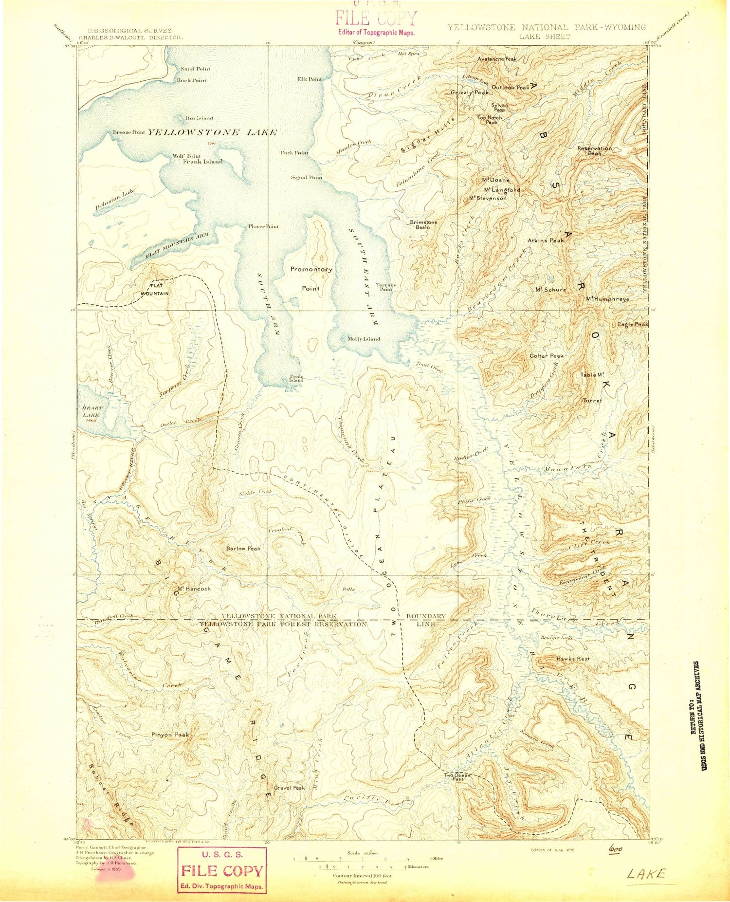 Historic 1895 Lake Wyoming 30'x30' Topo Map Image