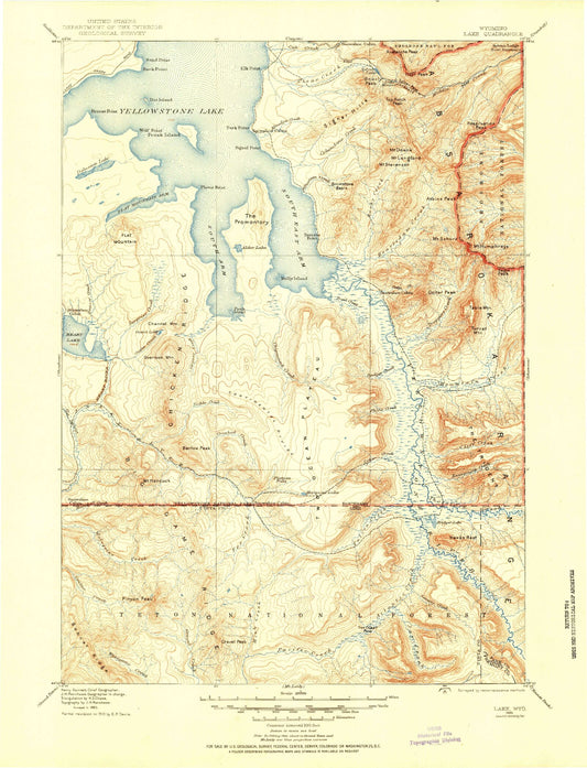 Historic 1885 Lake Wyoming 30'x30' Topo Map Image