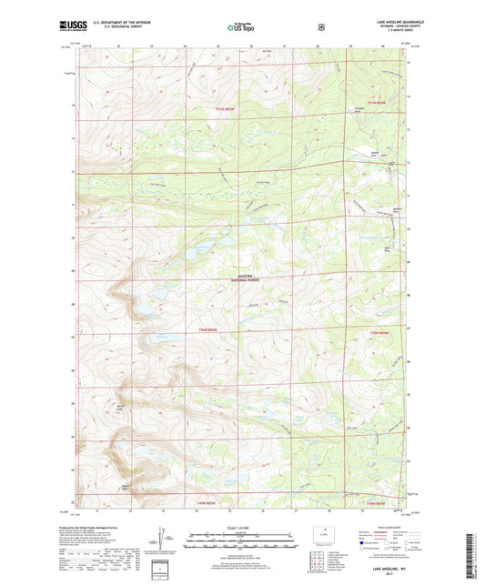 Lake Angeline Wyoming US Topo Map Image