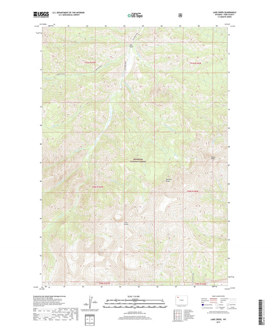 Lake Creek Wyoming US Topo Map Image